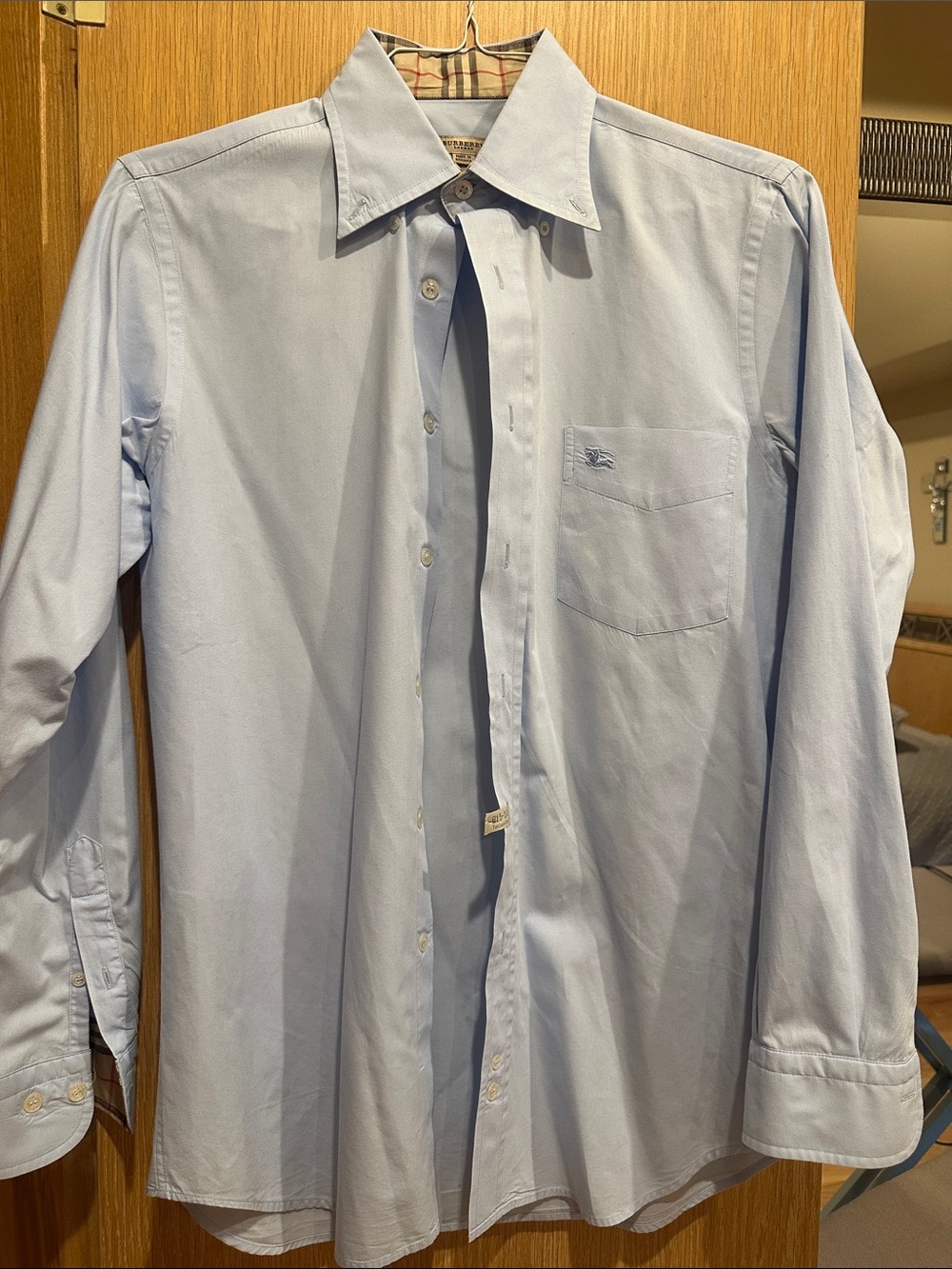 Burberry Light Blue Men's Long-Sleeve Dress Shirt